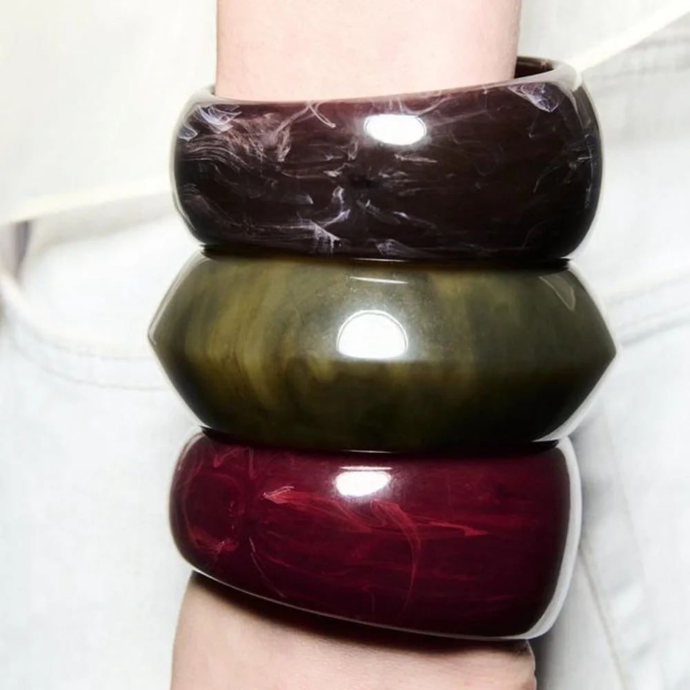 NWOT. Zara Multicolored Pack of Three Rigid Resin Bracelets.